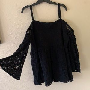 ColdShoulder Black Lace Babydoll Top Torrid size 3